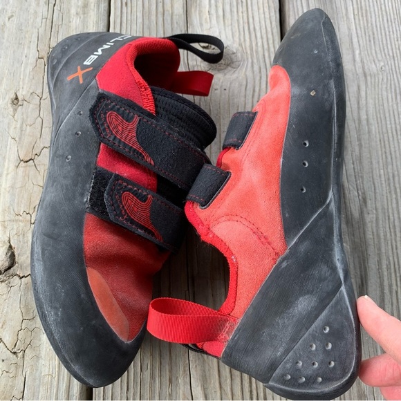 Climb X Rave Strap Climbing Shoes Mens US 6 / Womens US 7 EU 38 Red Hook & Loop - Picture 8 of 15